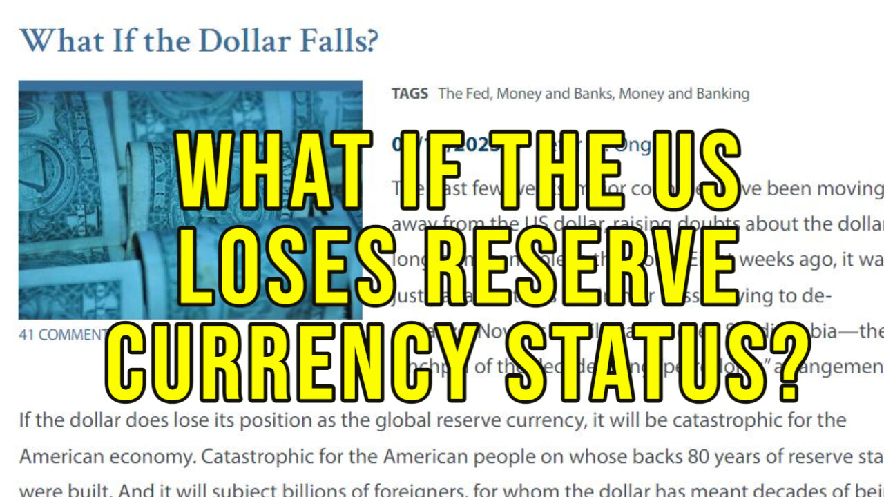 What Would The United States Look Like Without Reserve Currency Status - UGLY!