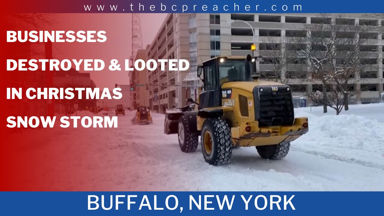 Businesses Destroyed & Looted In Christmas Snow #christmas #business #snow #storm #video