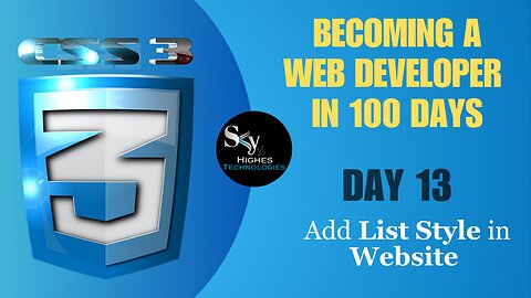 Learn CSS: Add List Style in Website | Day 13 | Web development course for Beginner