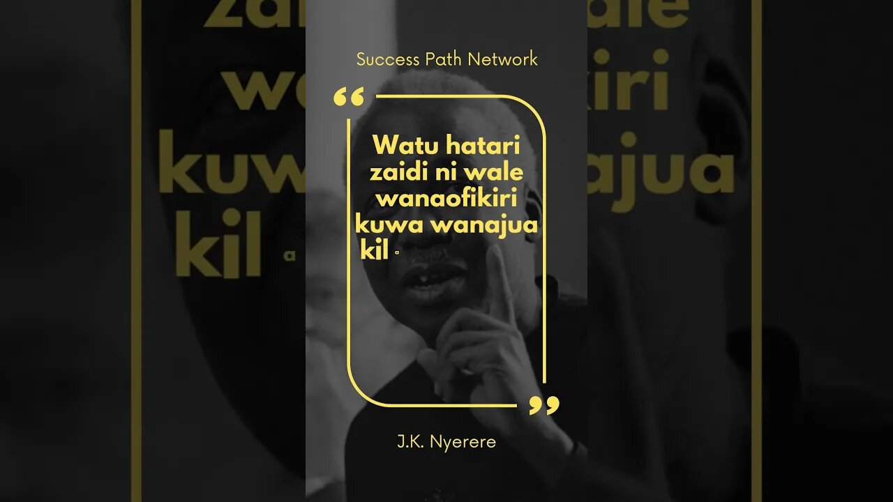 Na Hawa Ndio Watu Hatari Zaidi | Nyerere