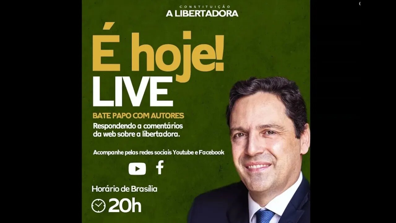 Hoje (QUINTA) às 20h live com o príncipe Luiz Philippe sobre a constituição libertadora