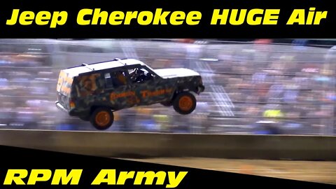 Huge Air in Jeep Cherokee Tough Truck