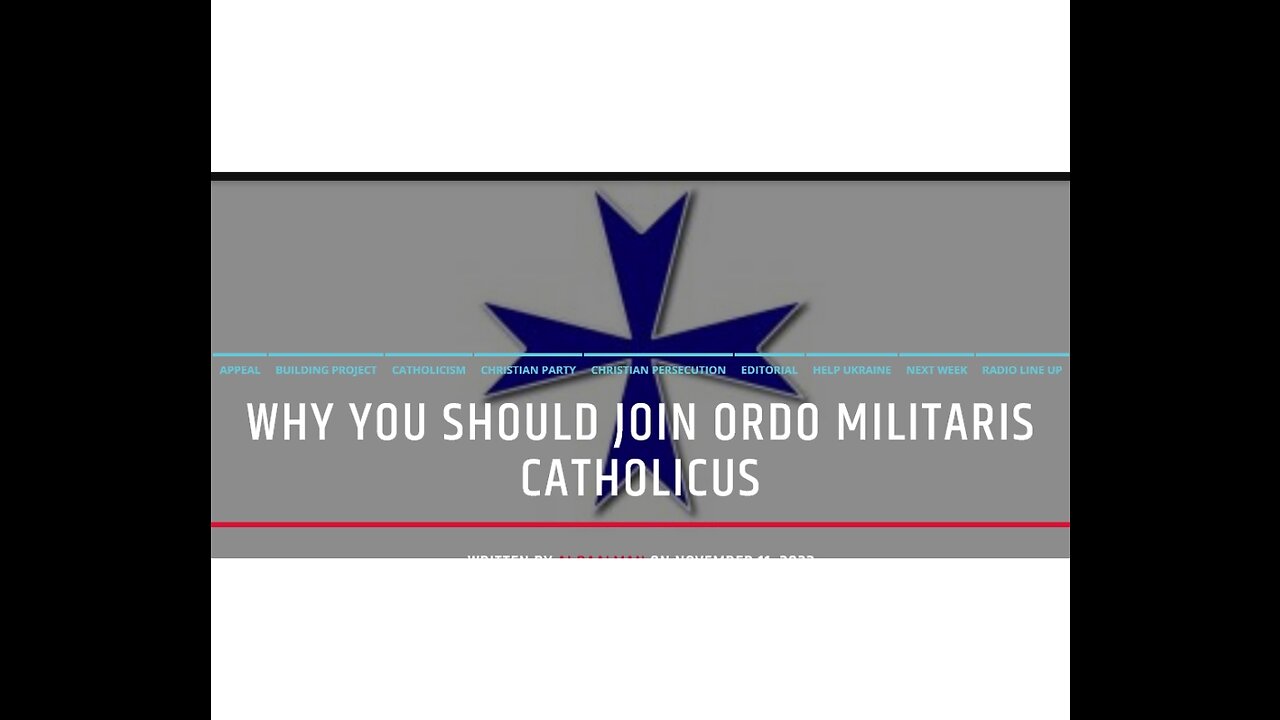 Why You Should Join Ordo Militaris Catholicus