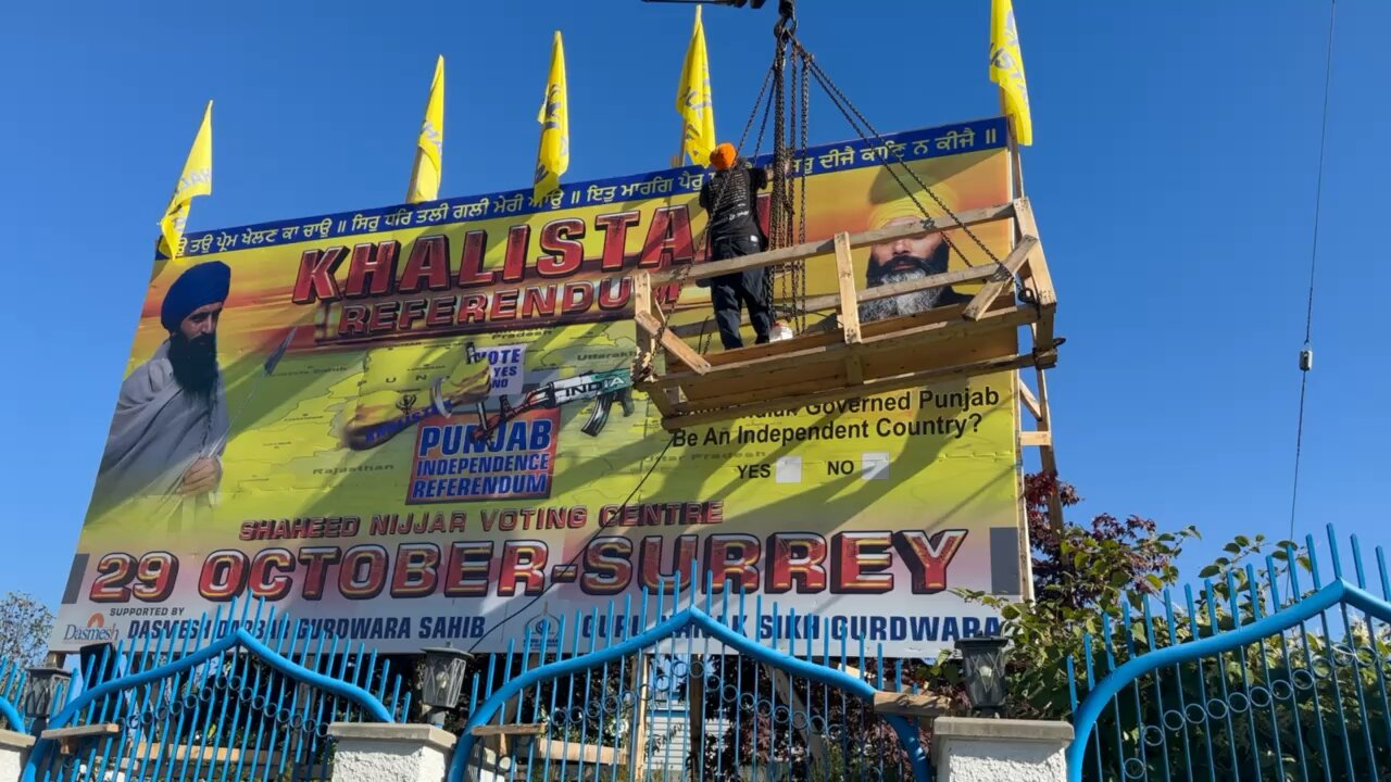 Shaheed #HardeepSinghNijjar & #KillIndia Voting Centre for #KhalistanReferendum in #SurreyBC