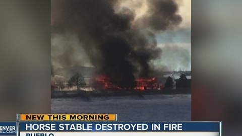 Horse stable destroyed by fire