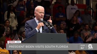 President Biden campaigns for Democrats during visit to South Florida