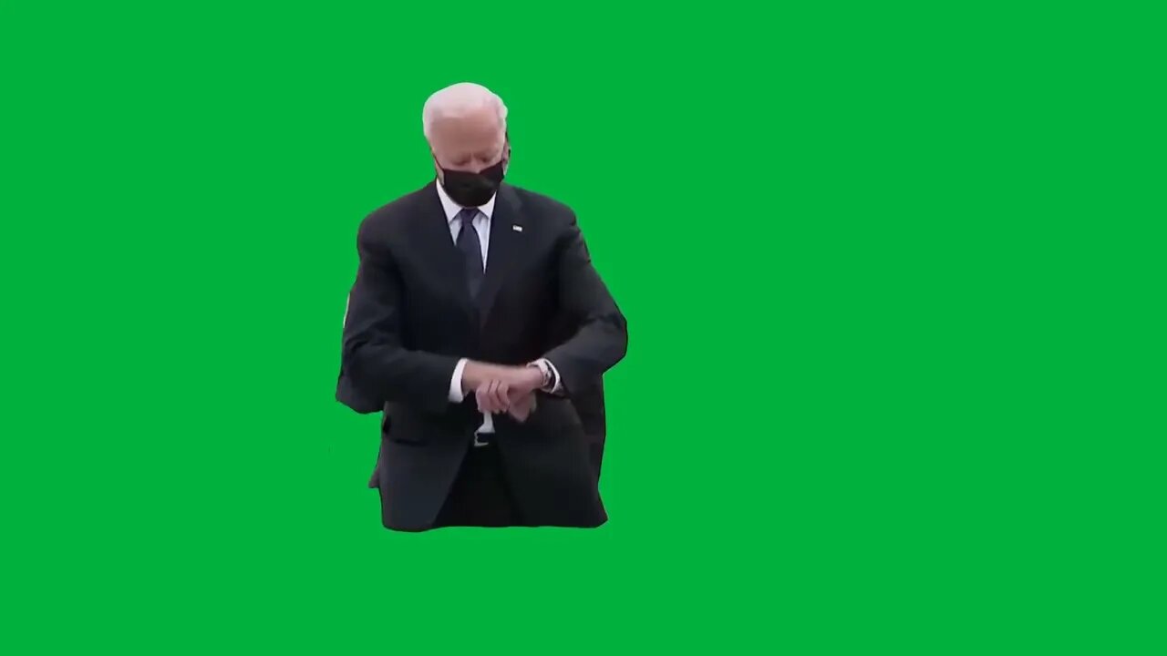 Green Screen –BIDEN CHECKING WATCH AT MARINES DROVE OFF