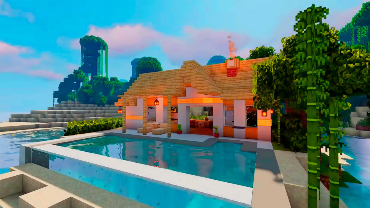 Building A Tropical Beachouse, for sleep, study & relaxation - Building a Quiet Home + LoFi | Minecraft Relaxing Longplay