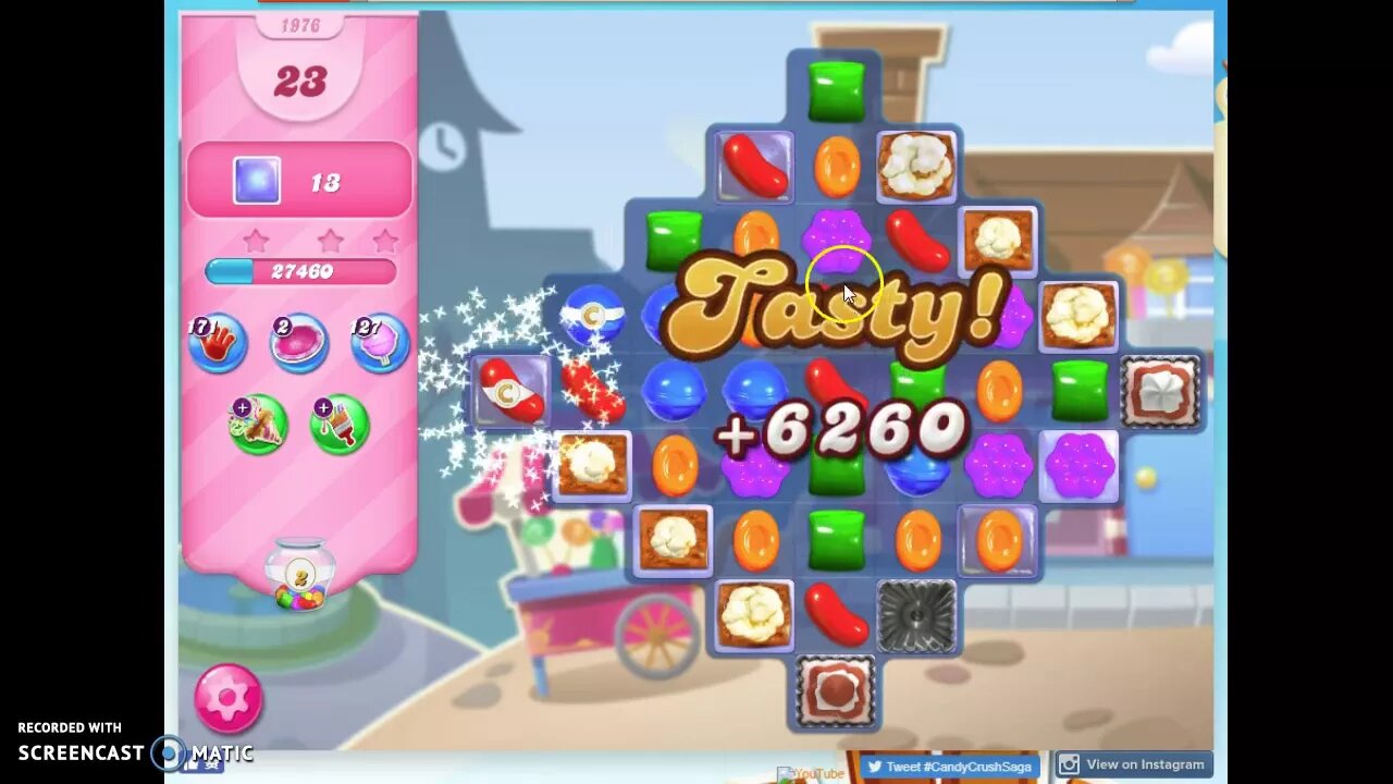 Candy Crush Level 1976 Audio Talkthrough, 2 Stars 0 Boosters