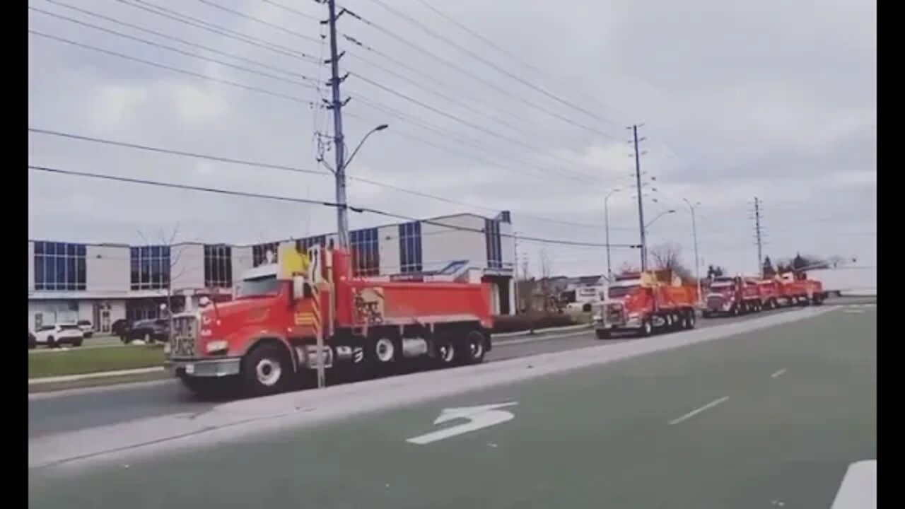 Sikh Truckers on their way to the Degh Tegh Fateh Khalistan Rally in Toronto Canada