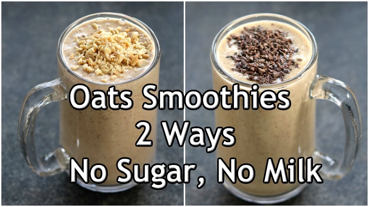 Oats Breakfast Smoothie Recipes - No Milk/No Sugar Smoothie For Weight Loss - Apple-Banana Smoothie