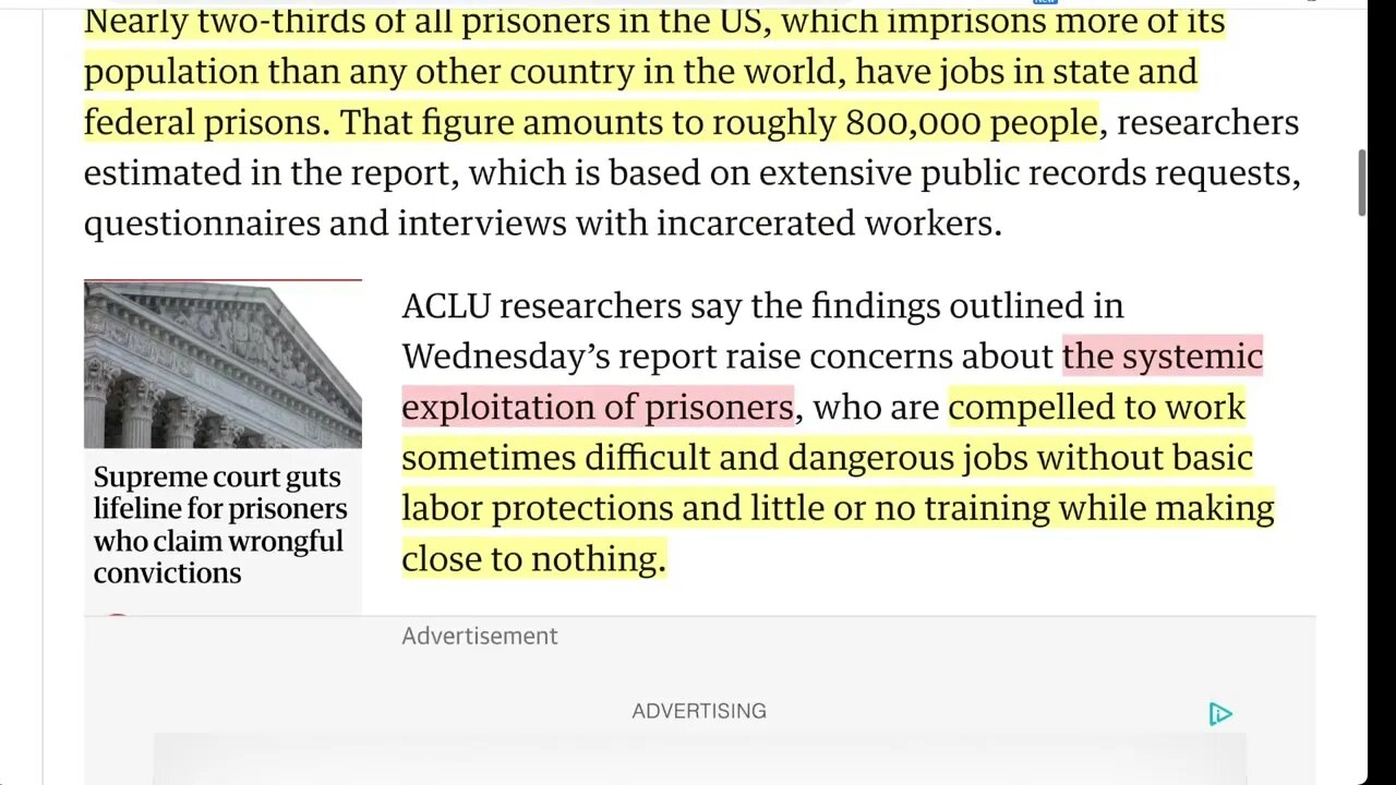 [今天奴隸還是存在的] 美國囚犯每年以微薄的成本生產價值 110 億美元的商品和服務