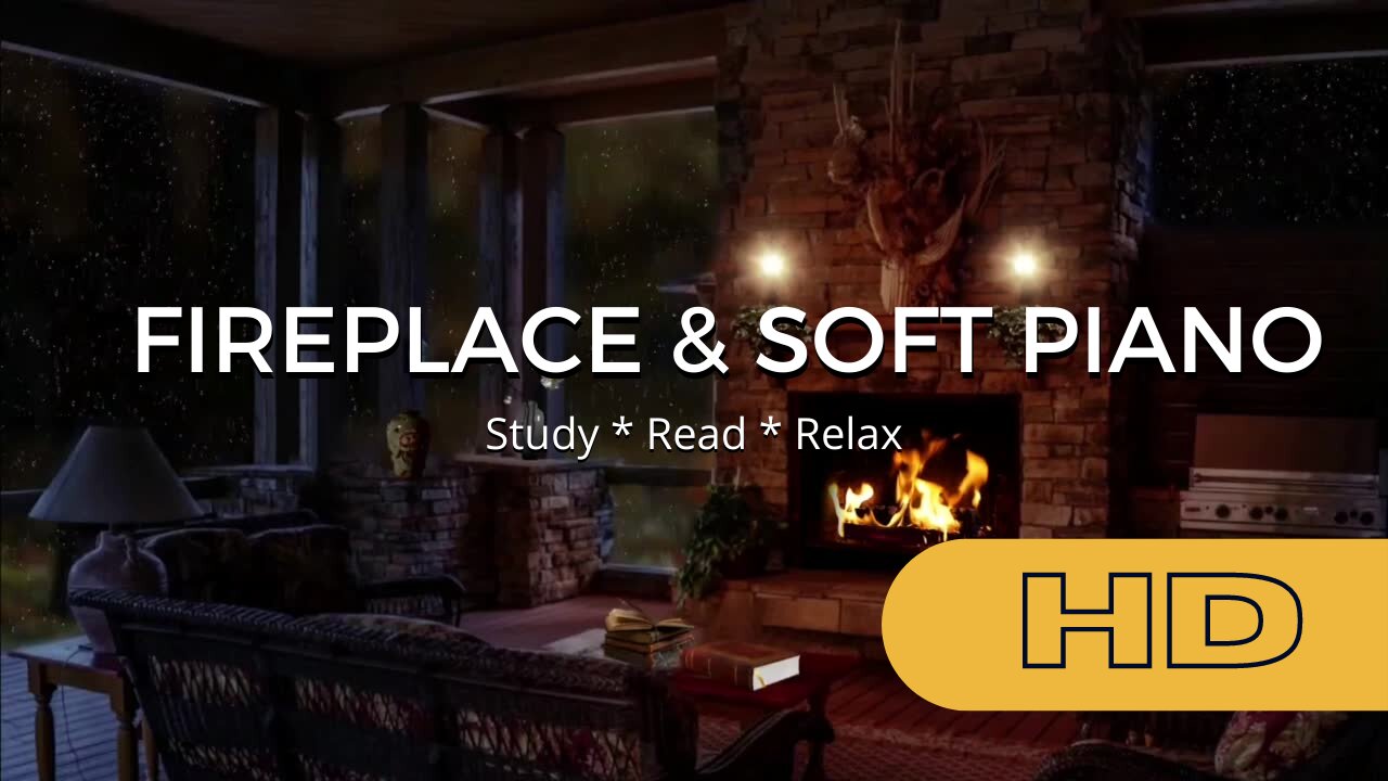 Cozy Fireplace and Relaxing Piano Sounds - Perfect ambiance to read, study or for stress relief