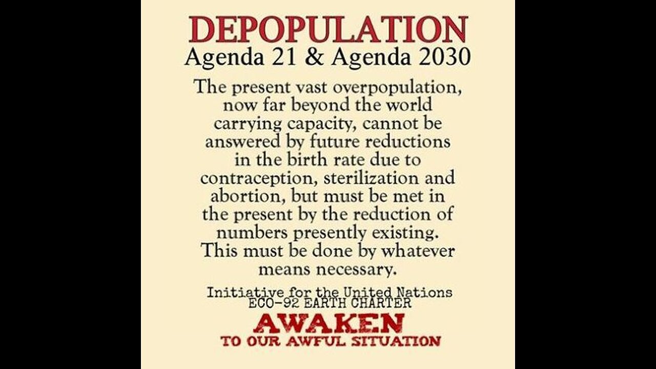 In 1994 160 Nations in Egypt of the Pharaohs Agreed to Reduce the World Population to 800 Million by 2030