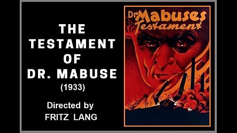 THE TESTAMENT OF DR. MABUSE 1933 Fritz Lang's Sound Sequel to Dr Mabuse Silent FIlm FULL MOVIE in HD