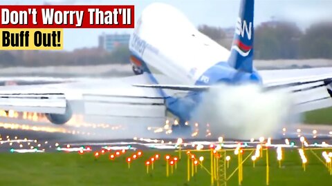 747 Suffers A Crushing Landing Then Bounces Back Into The Air!