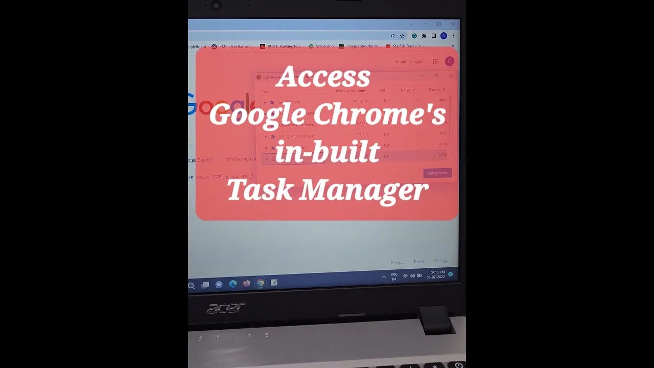 Access google chrome's in-built task manager #shorts #youtubeshorts