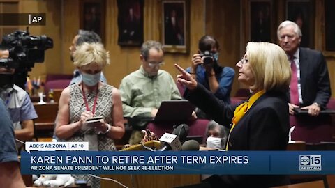 Arizona Senate President Karen Fann says she will retire at the end of her term