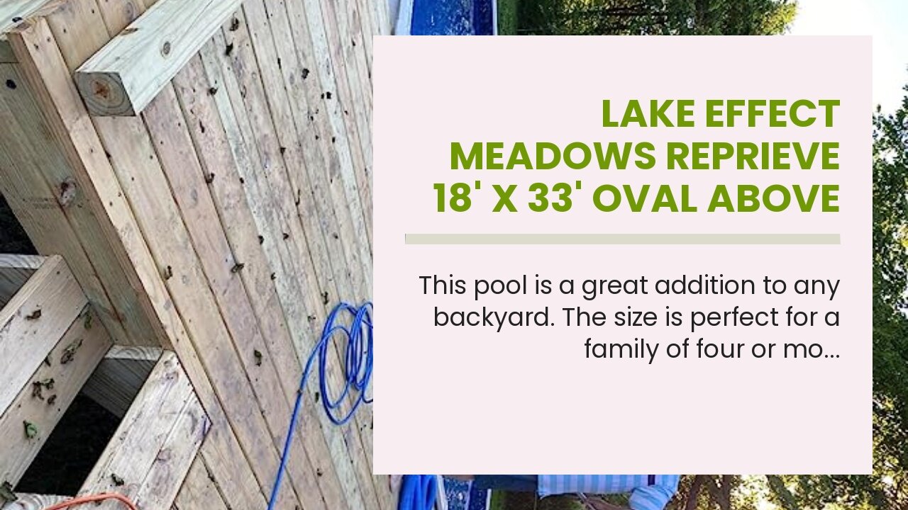 Lake Effect Meadows Reprieve 18' x 33' Oval Above Ground Swimming Pool 52" Height