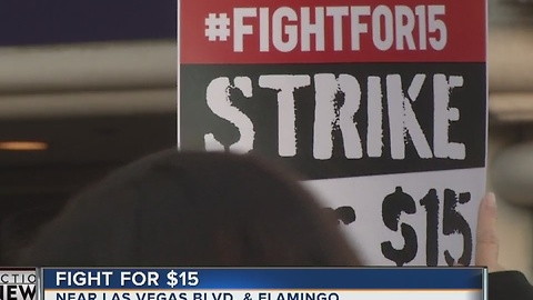 Las Vegas workers fight for a $15 minimum wage