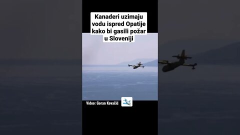 Kanaderi uzimaju vodu ispred Opatije kako bi gasili požar u Sloveniji