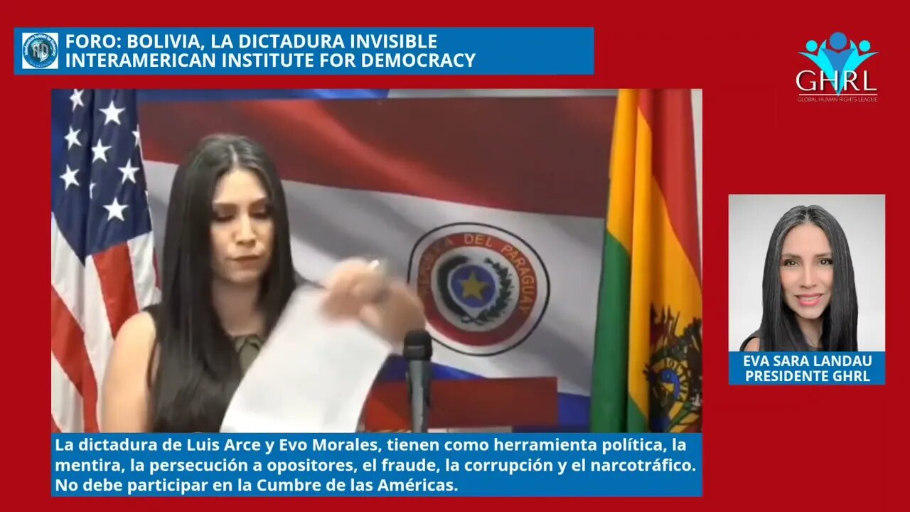 Bolivia, la Dictadura Invisible, Foro del Interamerican Institute for Democracy.