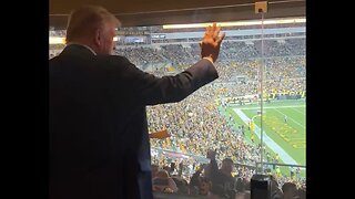 President Donald Trump Arrives At Acrisure Stadium To Chants Of U-S-A!