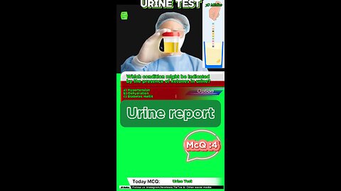 Urine test report MCQ: • #UrineTest • #Urinalysis • #KidneyHealth