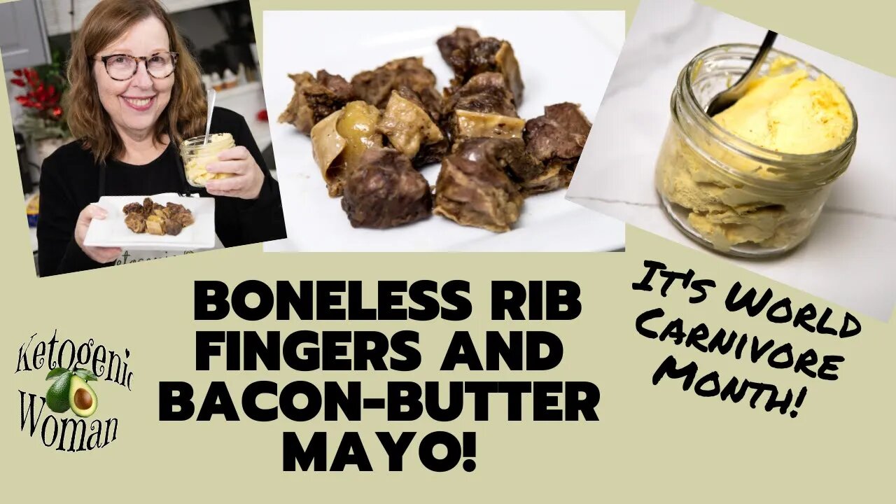 World Carnivore Month! Easy Slow Cooker Boneless Rib Fingers | Bacon Butter Mayo