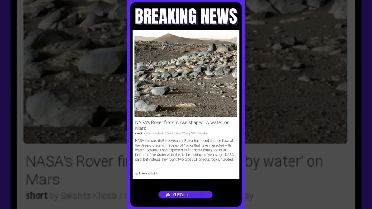 News Bulletin: "Water on Mars! NASA's Rover reveals all!" #shorts #news