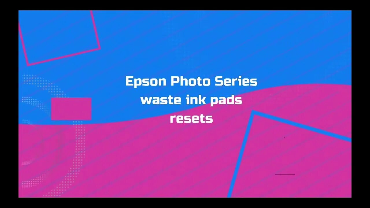 Epson Photo Series Waste Ink Pads Error