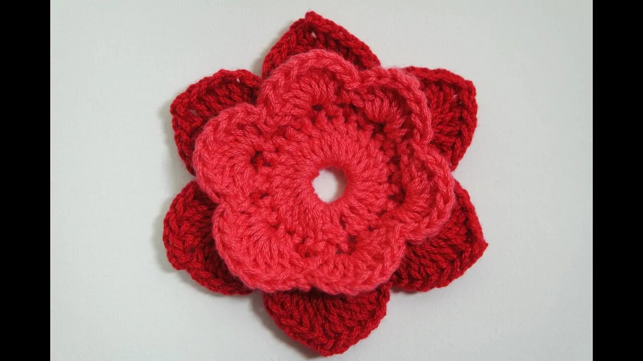 How to crochet 3D flower free written pattern in description