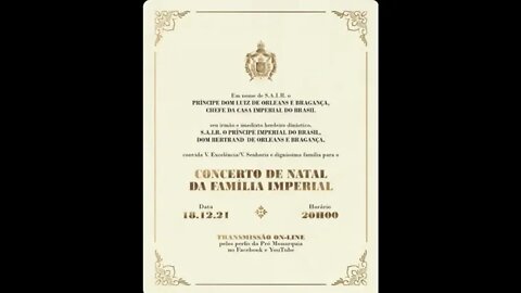 Convite para o Concerto de Natal da Família Imperial do Brasil