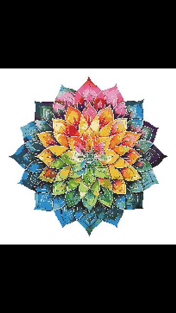 YOGA LOTUS RAINBOW MANDALA Cross Stitch Pattern by Welovit | welovit.net | #welovit
