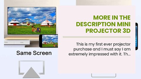 More In The Description Mini Projector 3D Portable DLP Video Projector ±40° Keystone Built in S...