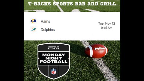 T-Backs Sports Bar and Grill Sports Schedule and free beer/soda for Tuesday Nov 12, 2024