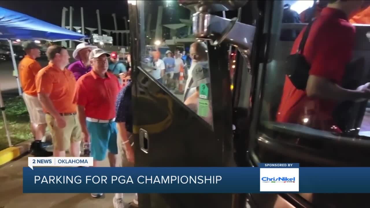 Parking filling up for PGA Championship in Tulsa