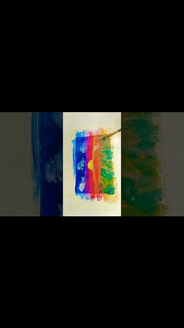 sunset scenery Landscape Painting for beginners #shorts