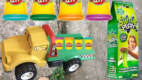 Toy truck with lots of slime