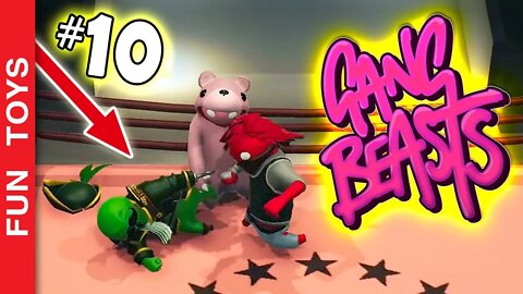 Gang Beasts #10 💥 Luta Livre neste Batalha em Família muito engraçado! Quem ganha? 💥 Gameplay PT-BR