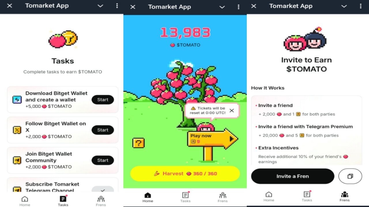 Tomarket App | New Crypto Mining Bot On Telegram | Claim To Mine Free $Tomato Tokens