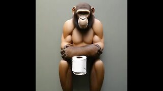 Stoic toilet paper chimp