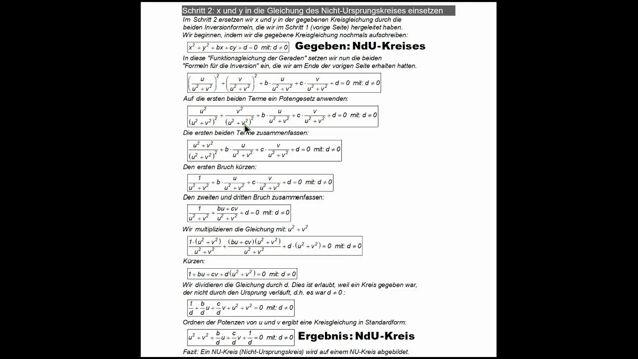 Funktionentheorie ►Inversion ► Beweise ►NdU-Kreise werden auf NdU-Kreisen abgebildet