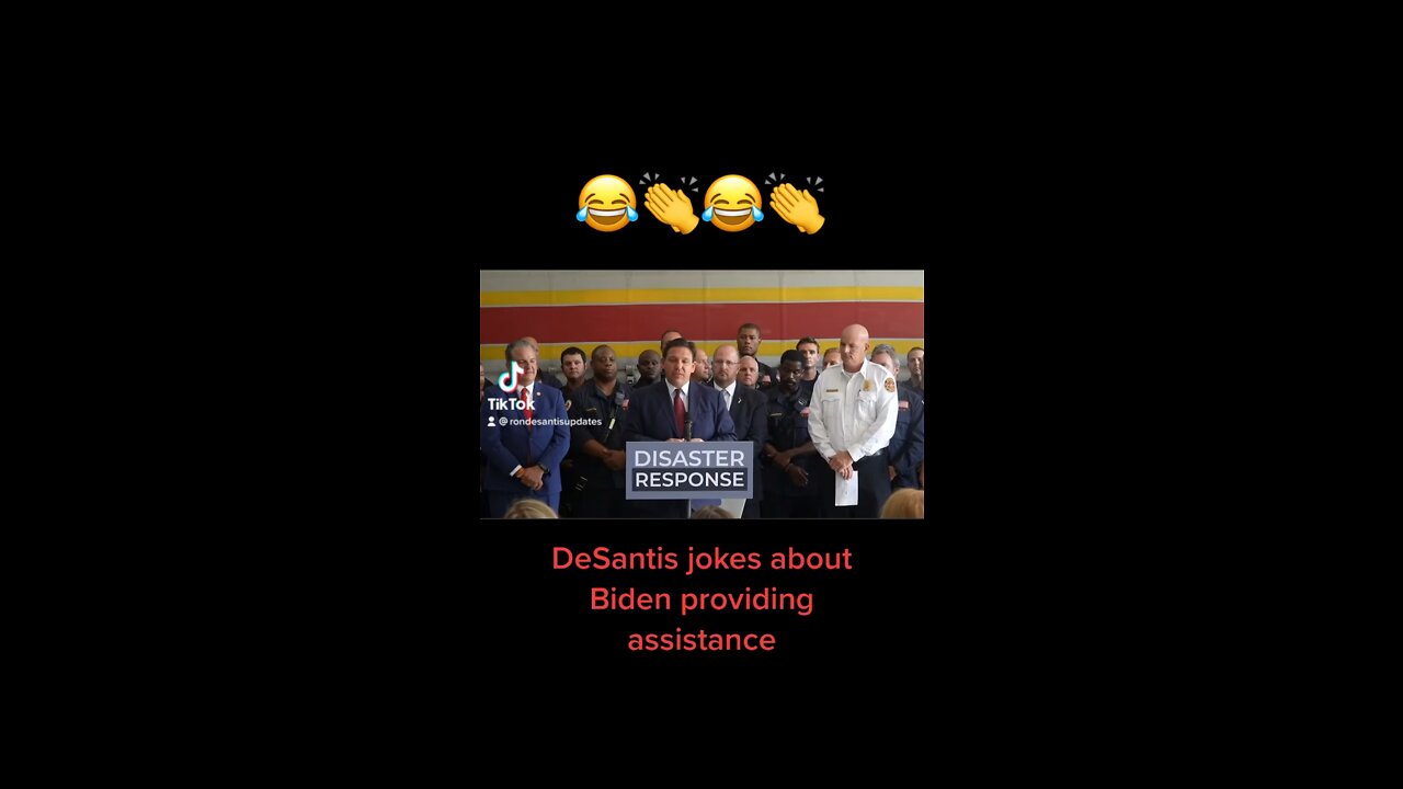 Governor DeSantis jokes Florida doesn’t want to have to rely on Biden for assistance 😂👏