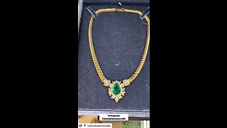 22.20tcw Shop statement fine AAA Colombian emerald pear and VVS diamond luxury necklace in 18K gift