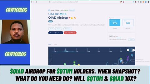 $QIAD Airdrop For $QTUM holders. When SnapShot? What Do You Need Do? Will $QTUM & $QIAD 10X?