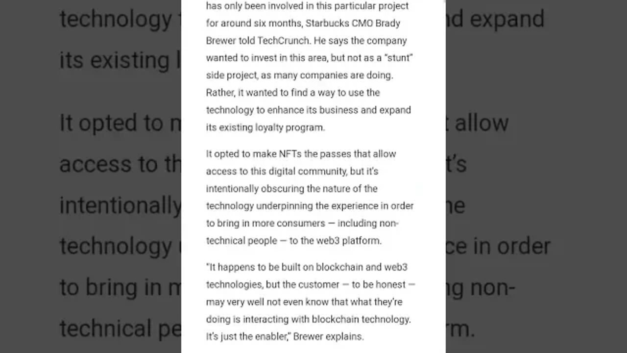 Starbucks Enters The Crypto Realm