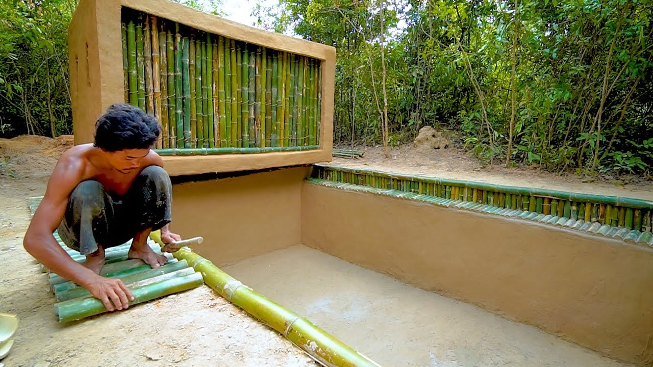 Build The Most Beautiful Modern Bamboo Swimming Pool Villa by Ancient Skills