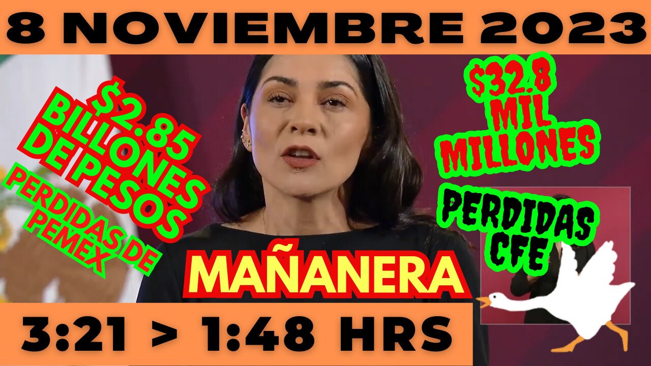 💩🐣👶 AMLITO | Mañanera *Miércoles 8 de Noviembre 2023* | El gansito veloz 3:21 a 1:48.