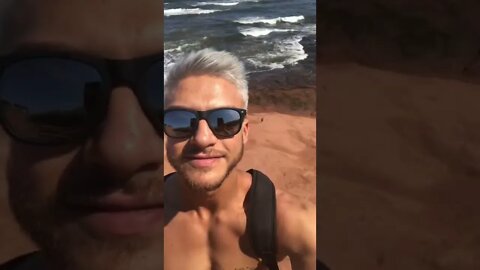 Silver hair at the beach